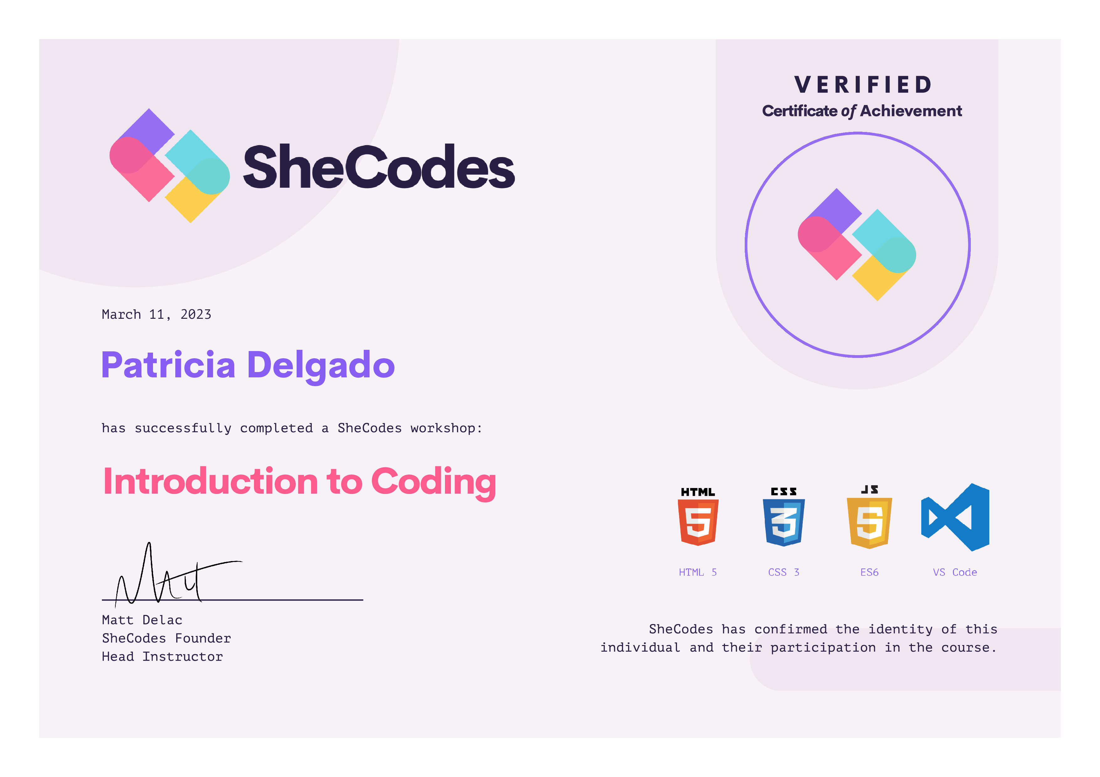 basic coding certificate